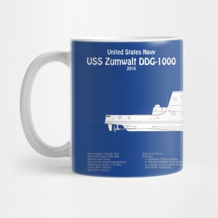 USS Zumwalt DDG-1000 Destroyer ship plans - ABDpng Mug